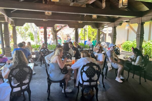 covered seating at Norway Pavilion in Epcot