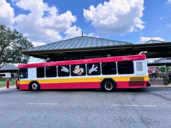 mickey bus at magic kingdom bus stop