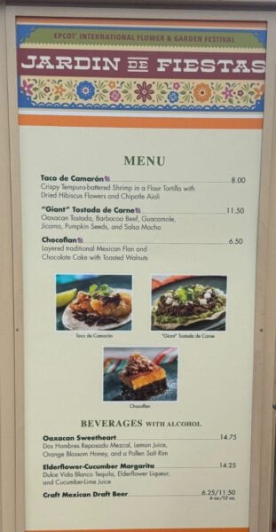 Jardin de Fiestas Menu 2025