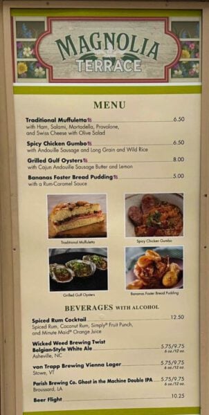 Magnolia Terrace Menu