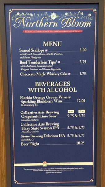 Northern Bloom Menu 2025
