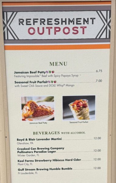 Refreshment Outpost Flower and Garden Menu 2025
