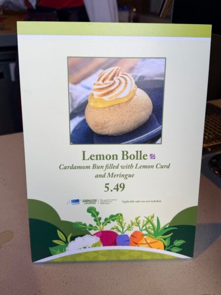 Lemon Bolle with lemon curd and meringue at EPCOT Norway Pavilion, $5.49