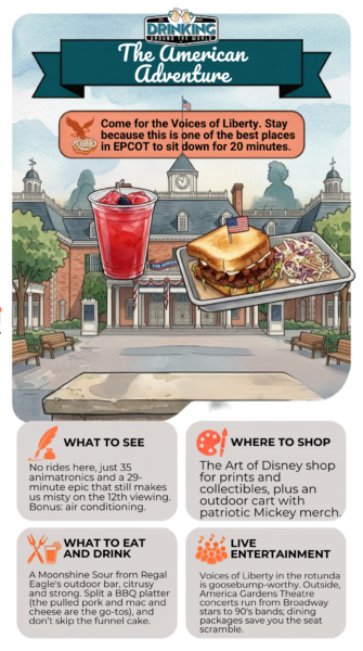 EPCOT's American Adventure: The American Adventure pavilion, food, and entertainment