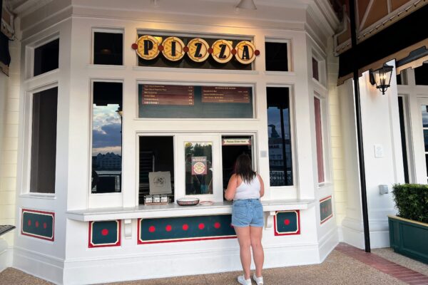 Pizza window at Disney Skyliner resort, part of a Disney Skyliner bar crawl.