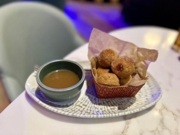 Mini Apple Cider Doughnuts with miso-caramel sauce at Hurly-Burly